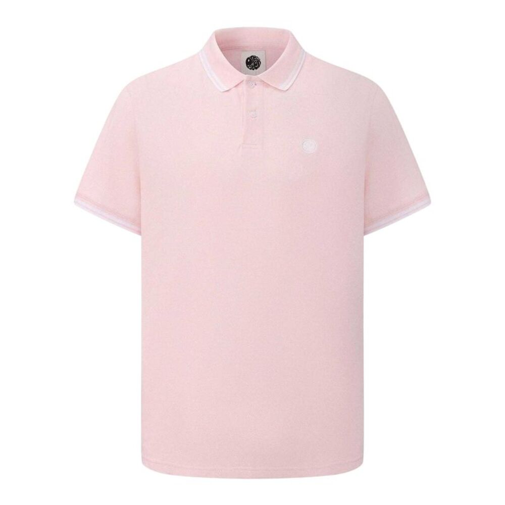 Pretty Green Mens Tipped Polo Shirt / Light Pink